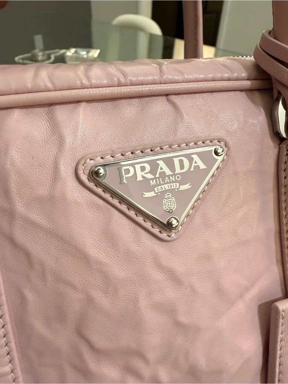 Prada Pink Re-Edition 2001 Top-Handle Bauletto Bag